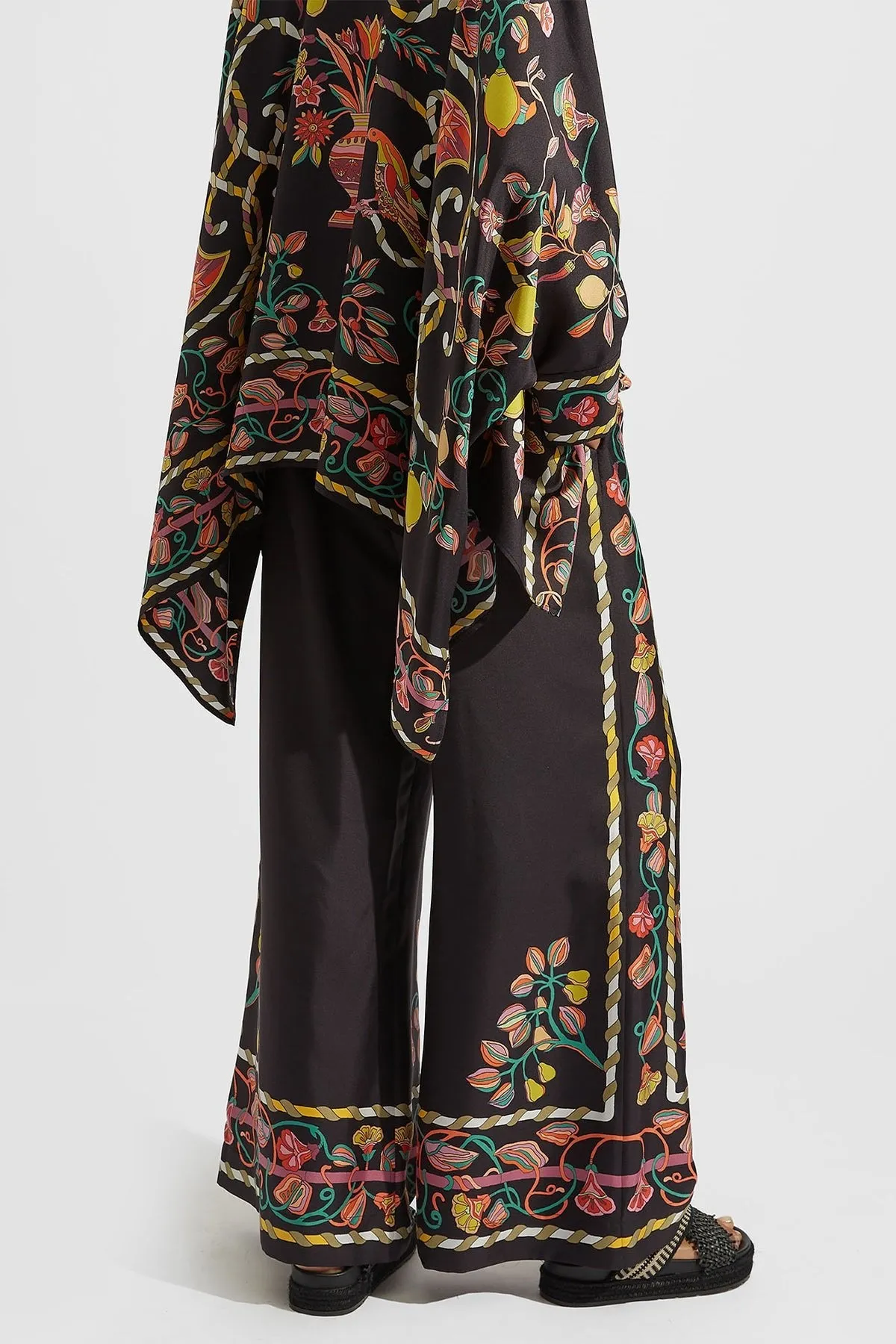 Palazzo Pants (Placed) in Borboni Placee Nero