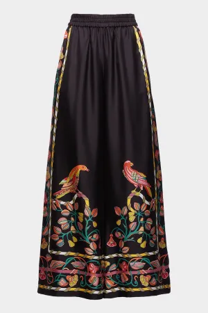 Palazzo Pants (Placed) in Borboni Placee Nero