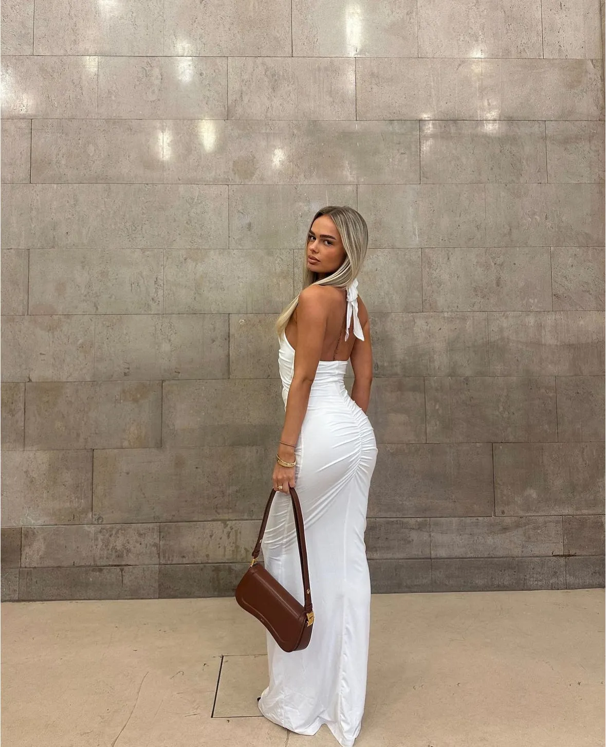Peppermayo - Allanna Frill Maxi Dress in White