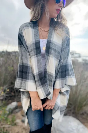 Plaid Kimono Cardigan