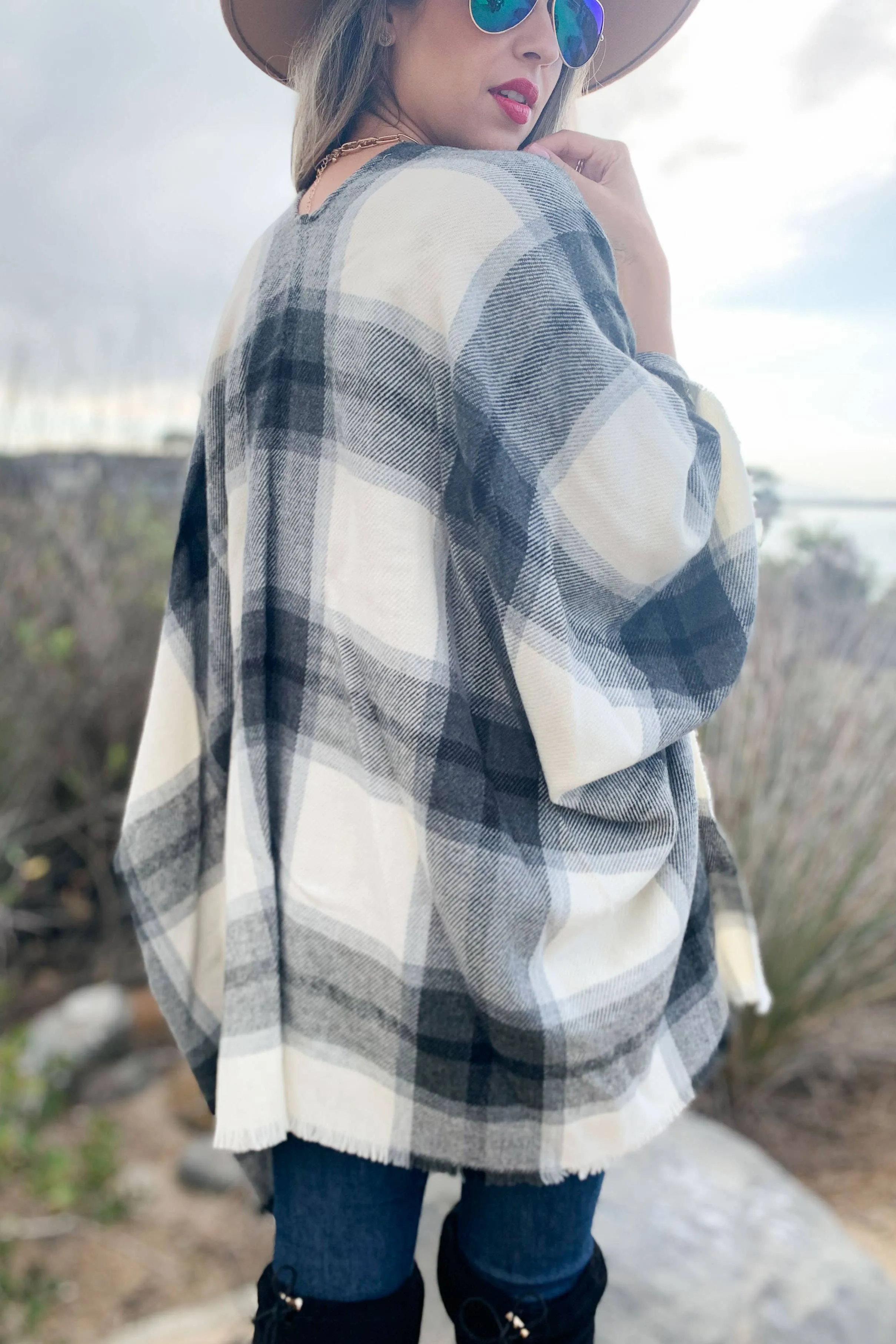 Plaid Kimono Cardigan