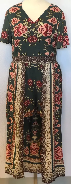 PLUS V-NECK MAXI ROMPER