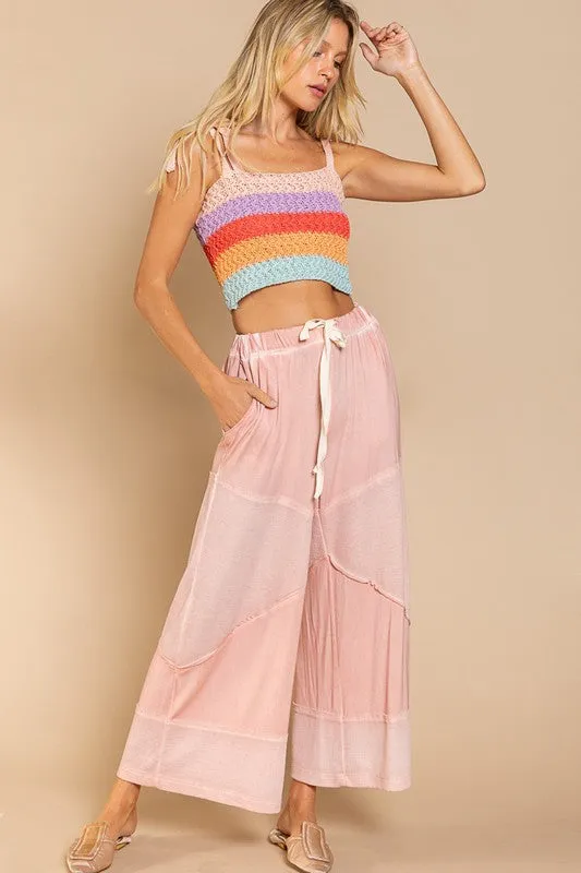 POL Tie-shoulder Sweater Crop Tank Top