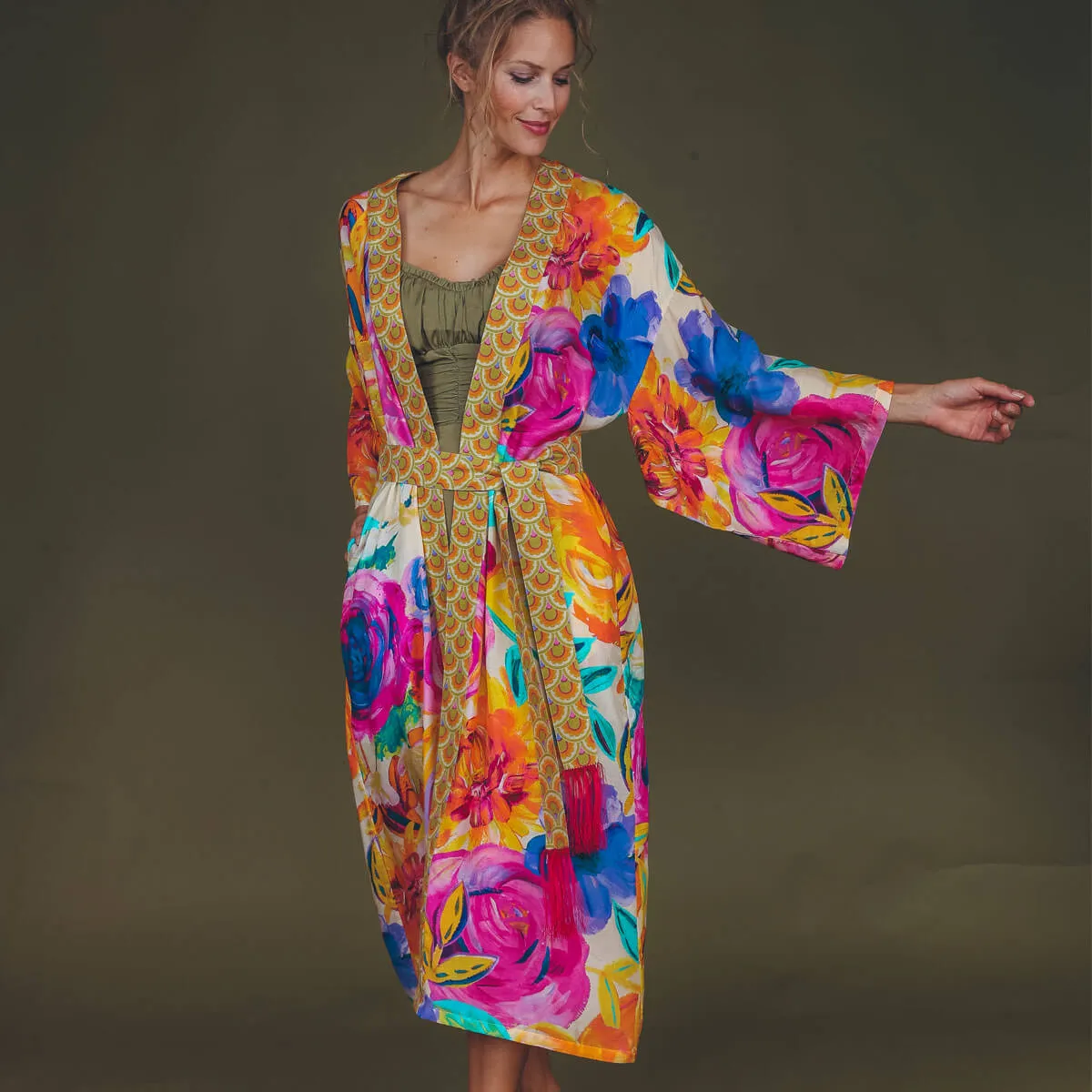 Powder Floral Frenzy Kimono
