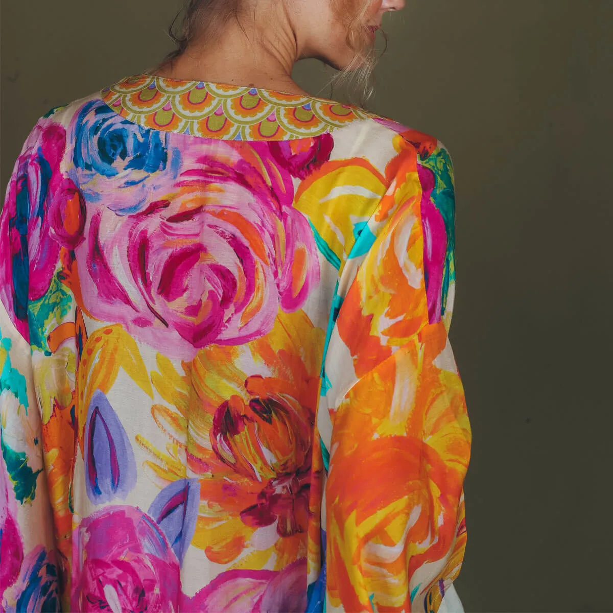 Powder Floral Frenzy Kimono