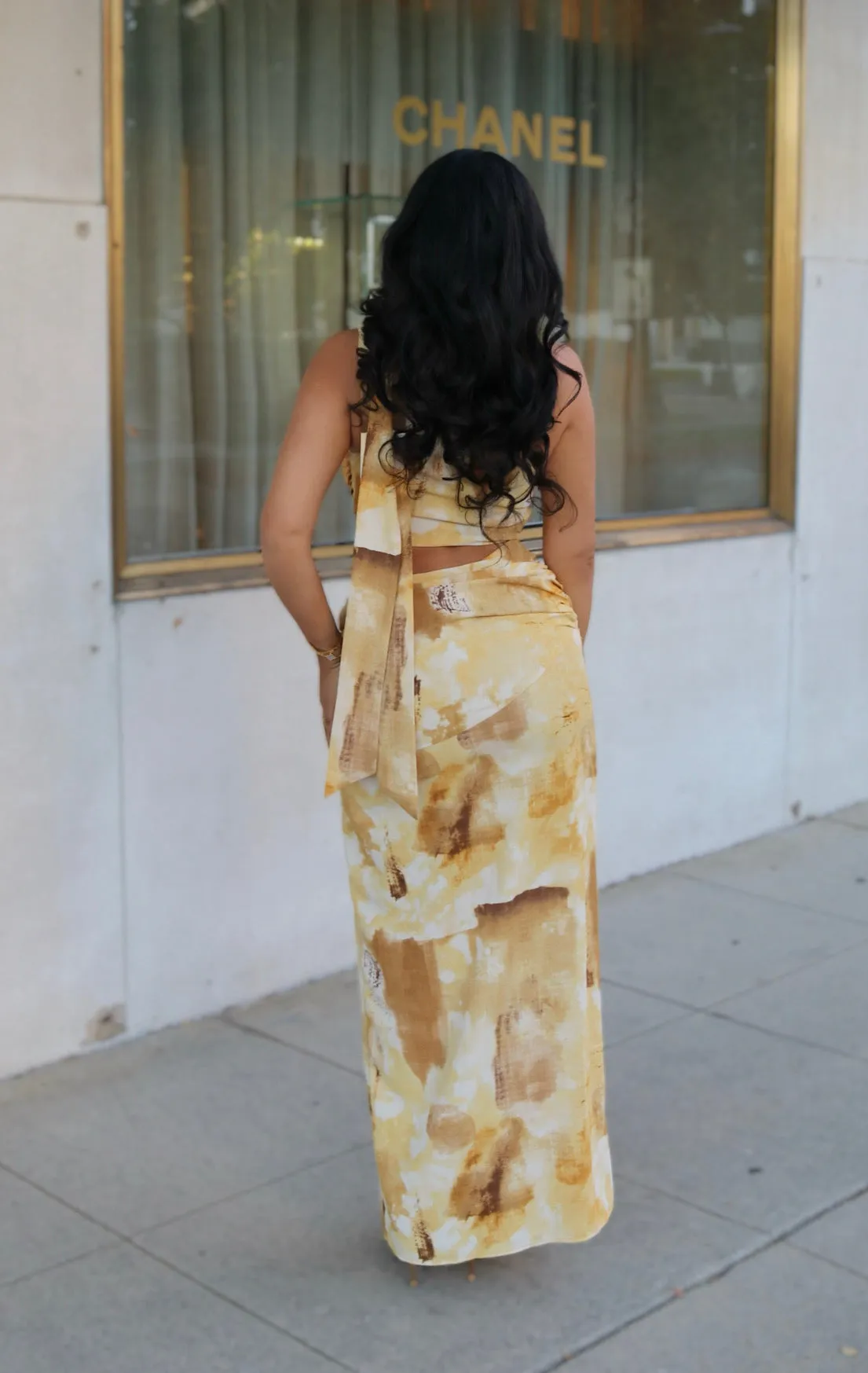 Pretty in Neutral Split Maxi Dress