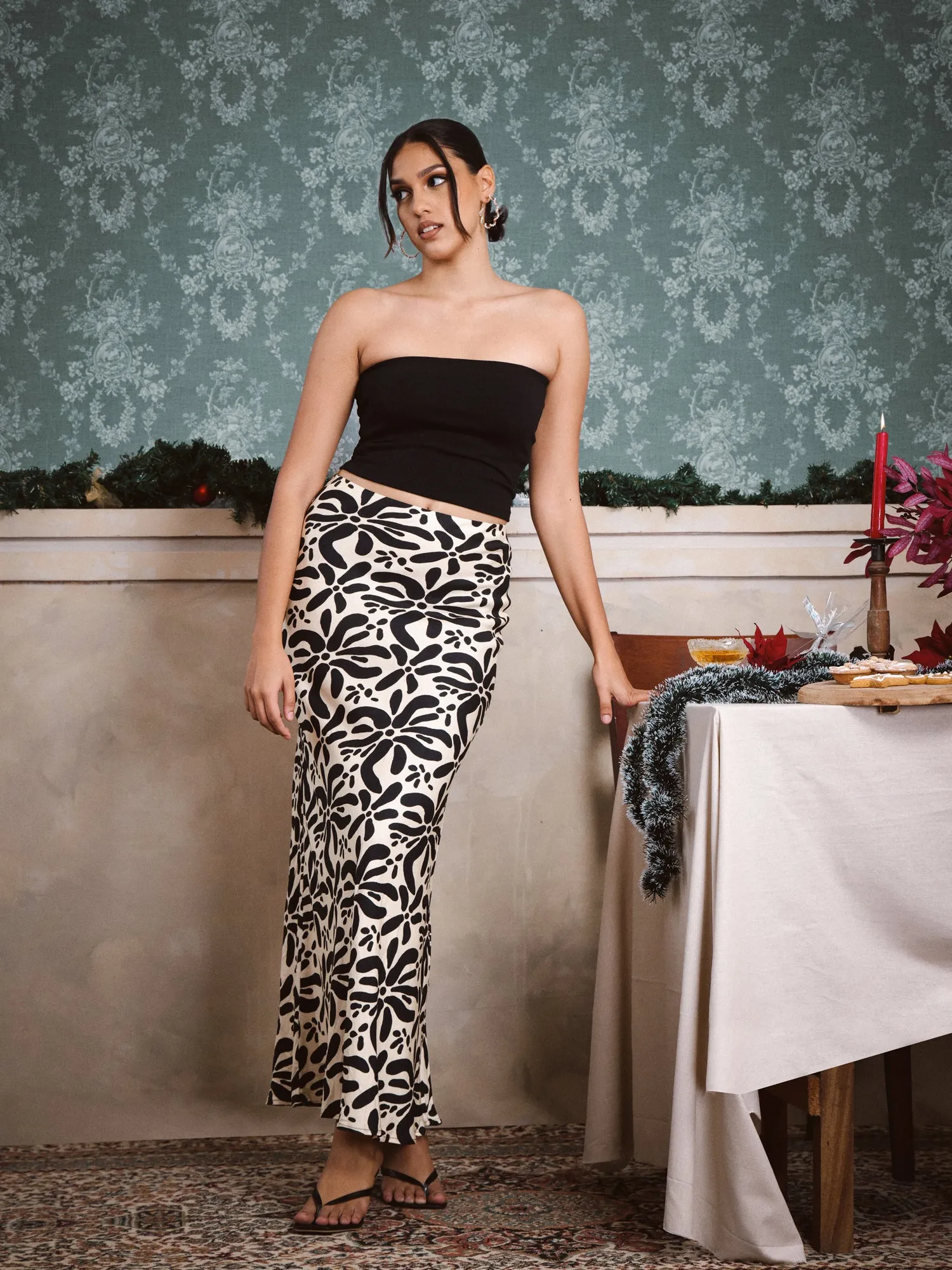 Printed Bias Skirt