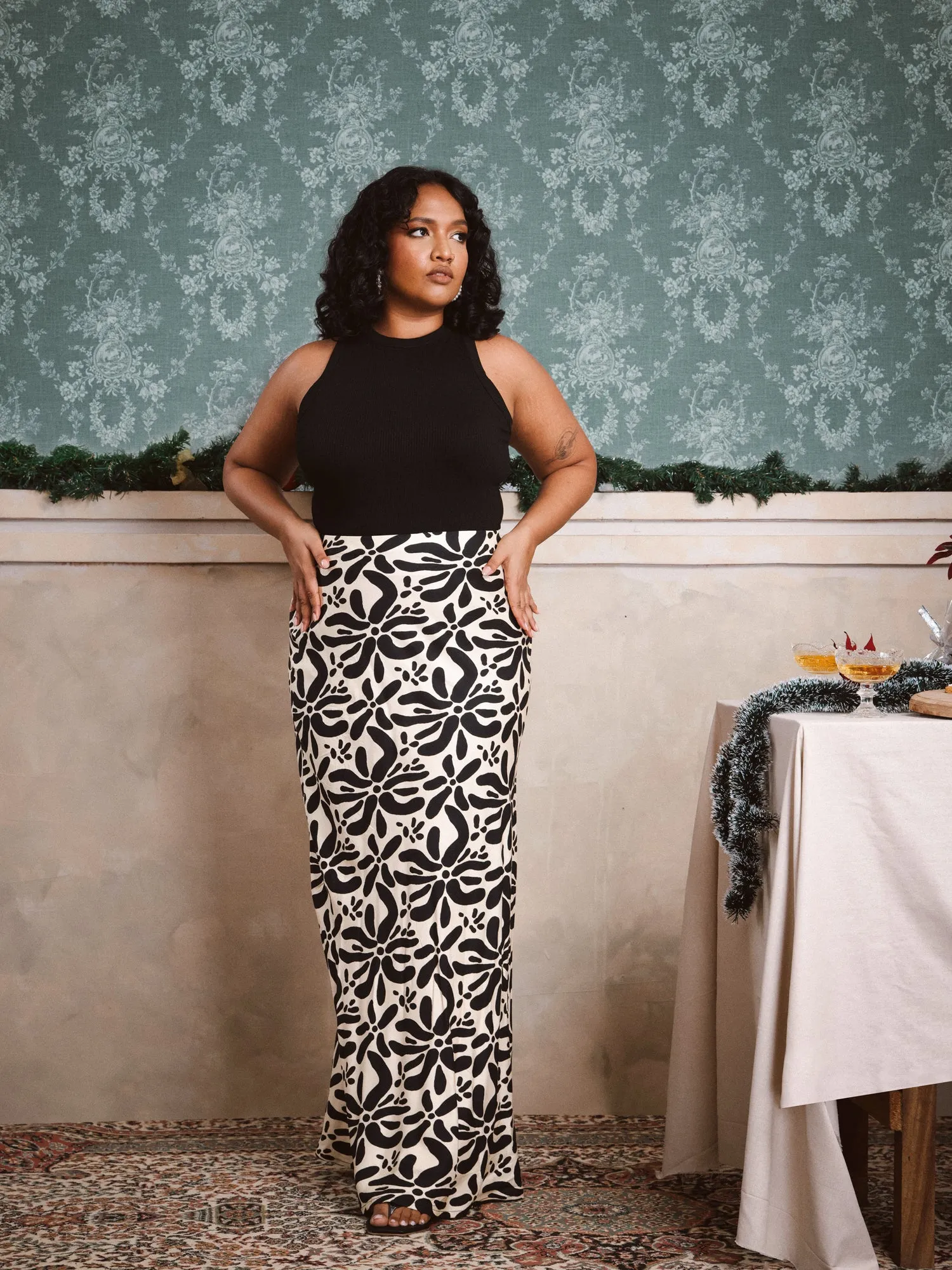 Printed Bias Skirt
