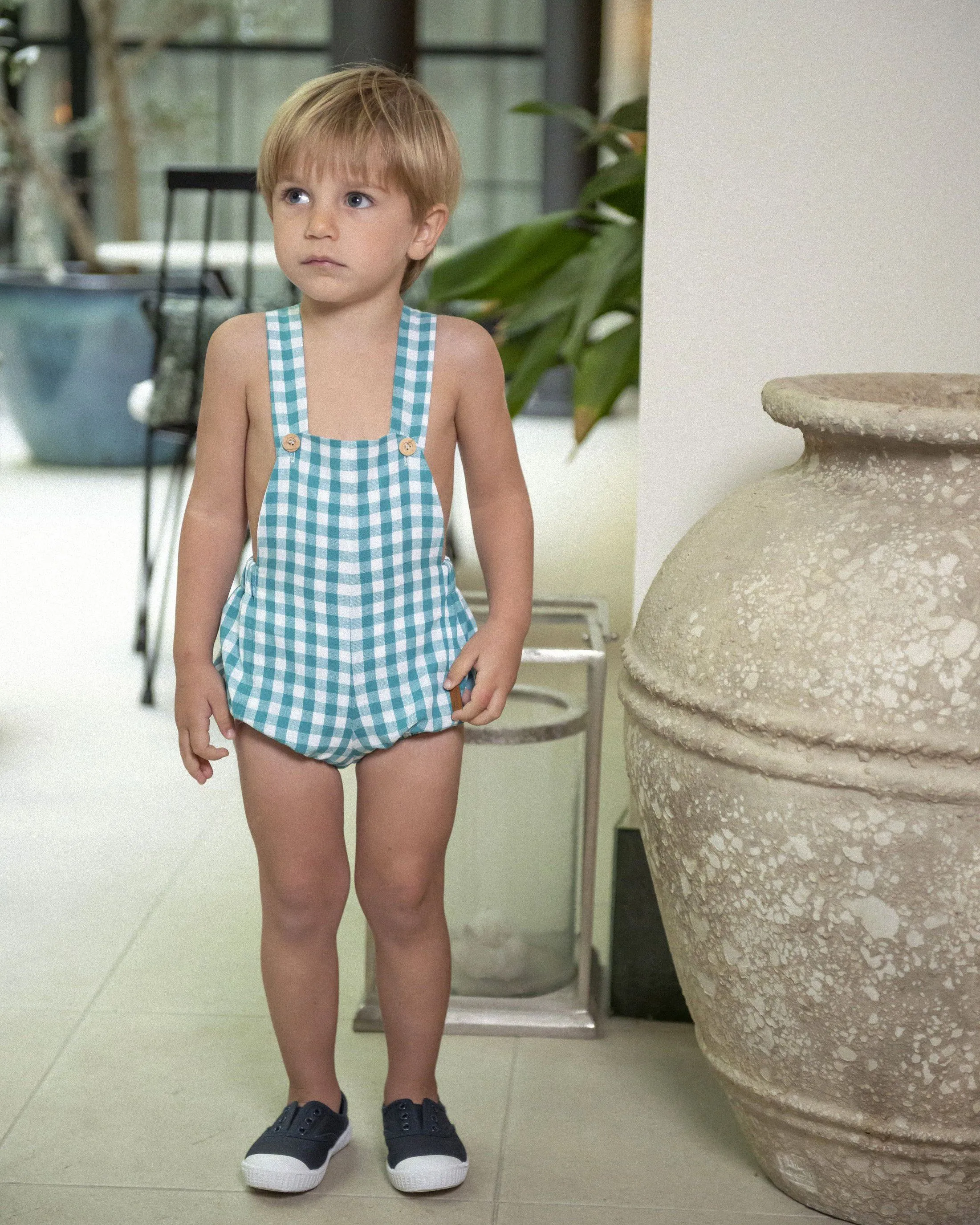 "Kojo" Gingham Dungarees