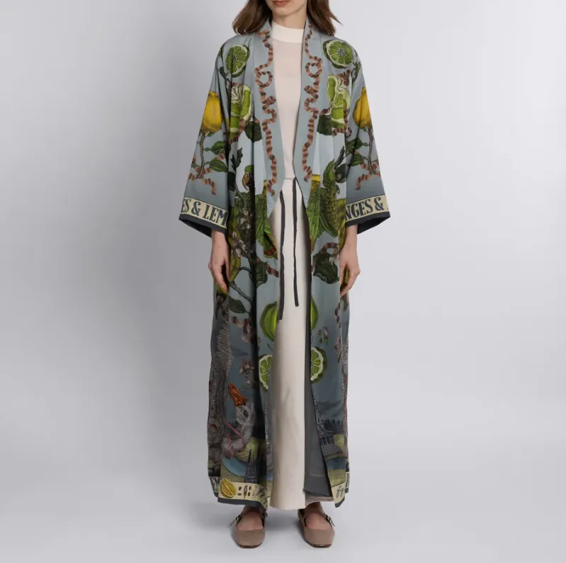 "Oranges and Lemons" Silk Robe Acid/Smog