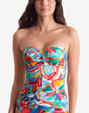 Radiant Floral Aria Bandeau Tankini Top