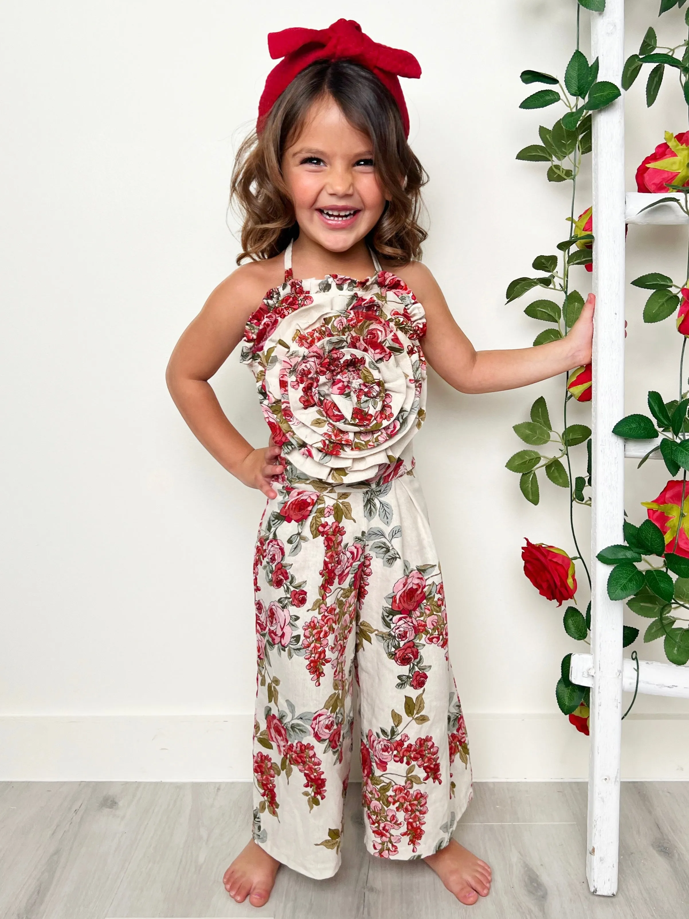 Ready, Set, Bloom Rose Top and Floral Palazzo Pants Set