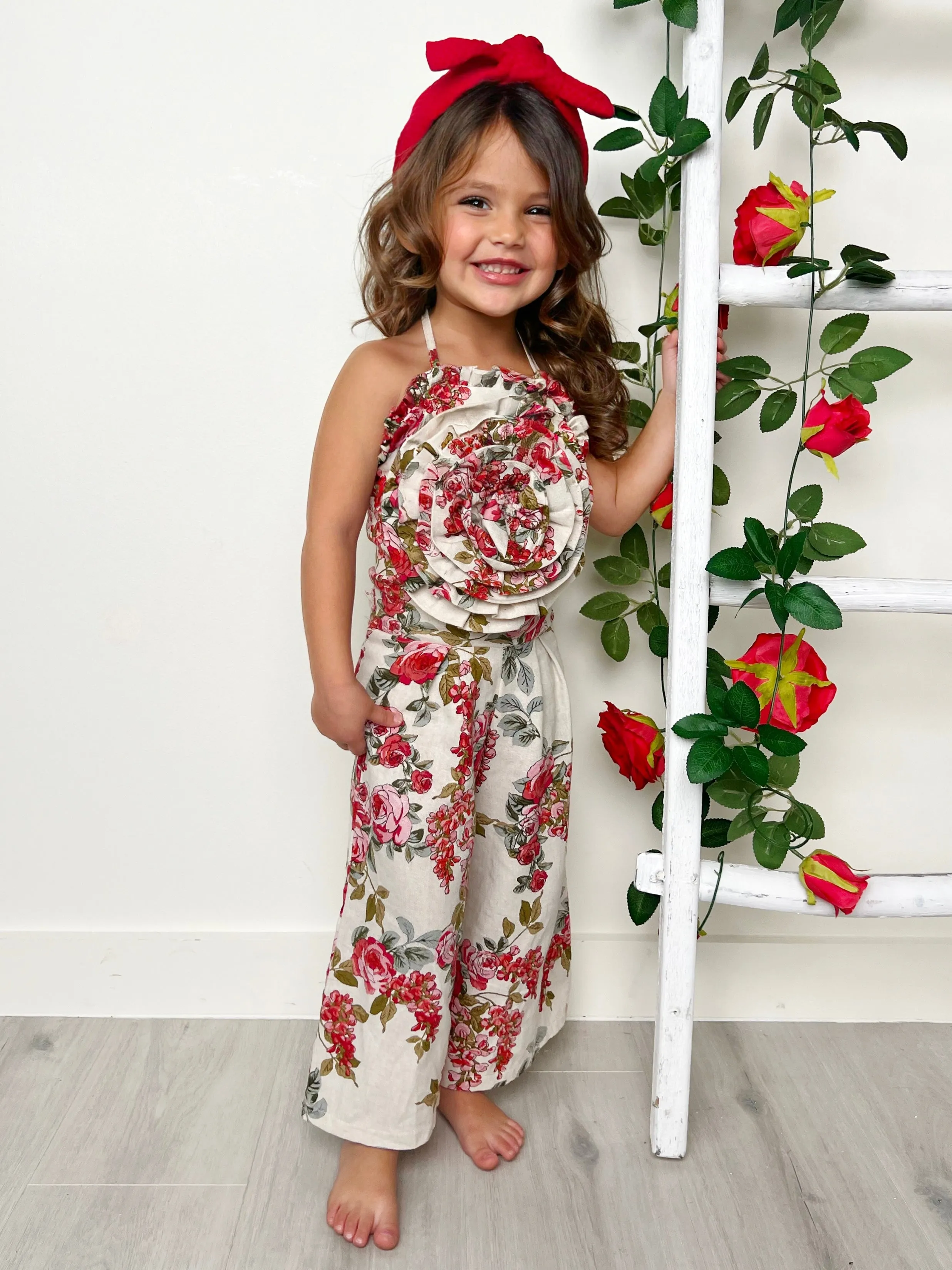 Ready, Set, Bloom Rose Top and Floral Palazzo Pants Set