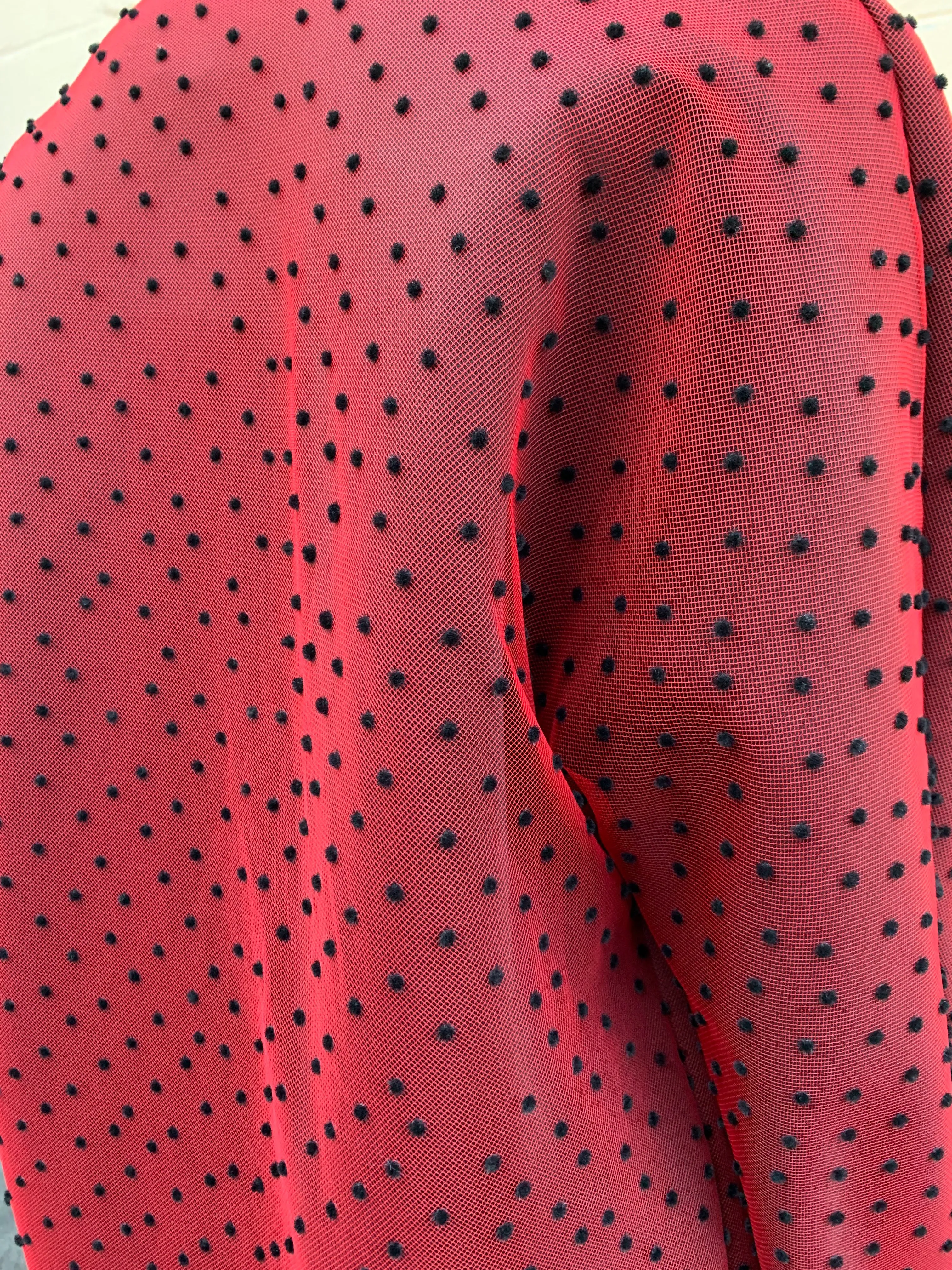Red Polka Tulle Kimono - Made to Order