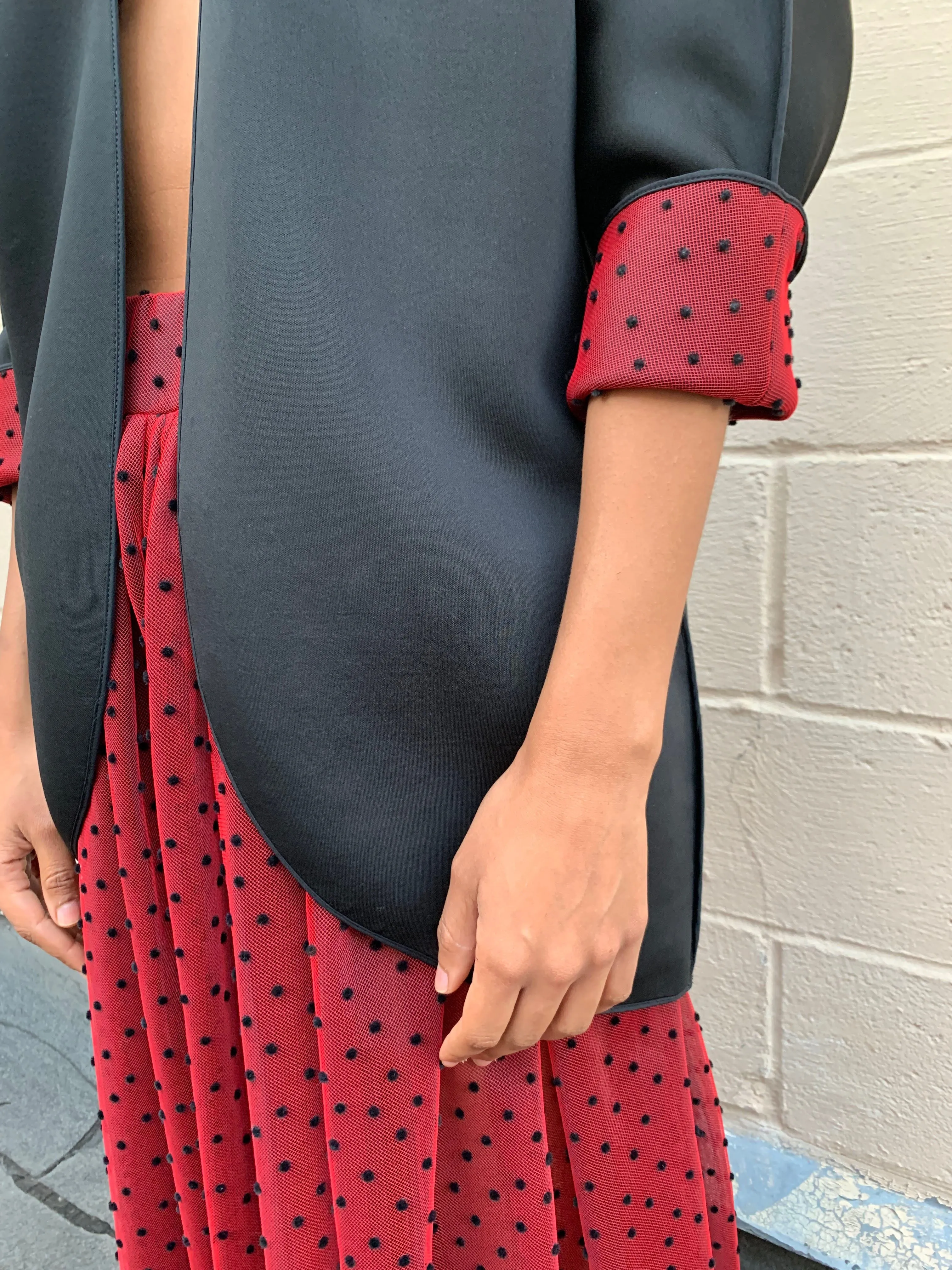 Red Polka Tulle Kimono - Made to Order