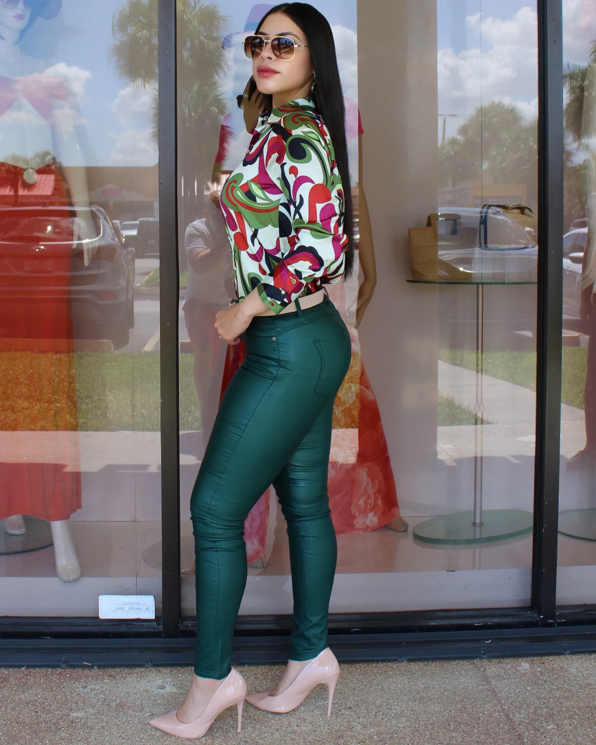 Rigth Stardards Faux Leather  Skinny Pants Deep Green