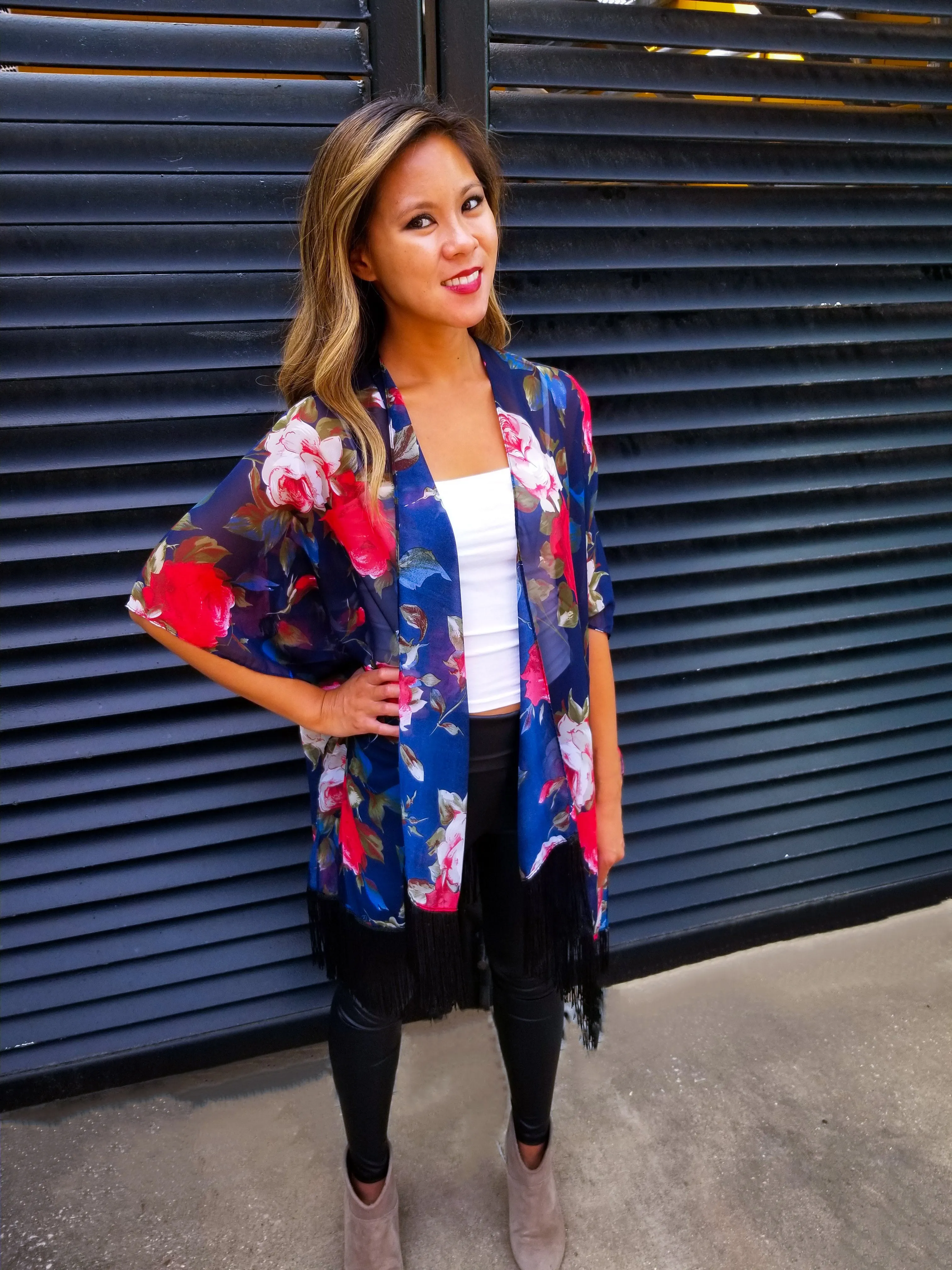 Rose Floral Pattern Kimono