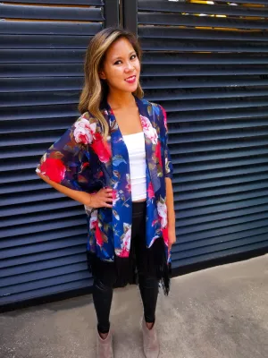 Rose Floral Pattern Kimono