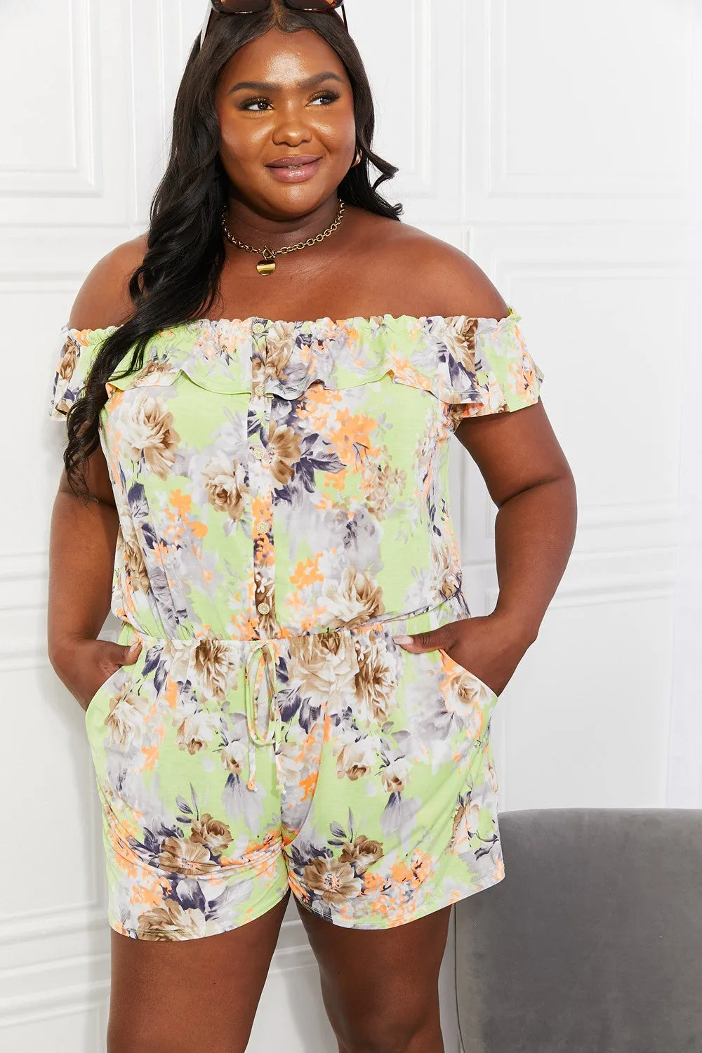 Ruffled Romance Floral Off-Shoulder Romper