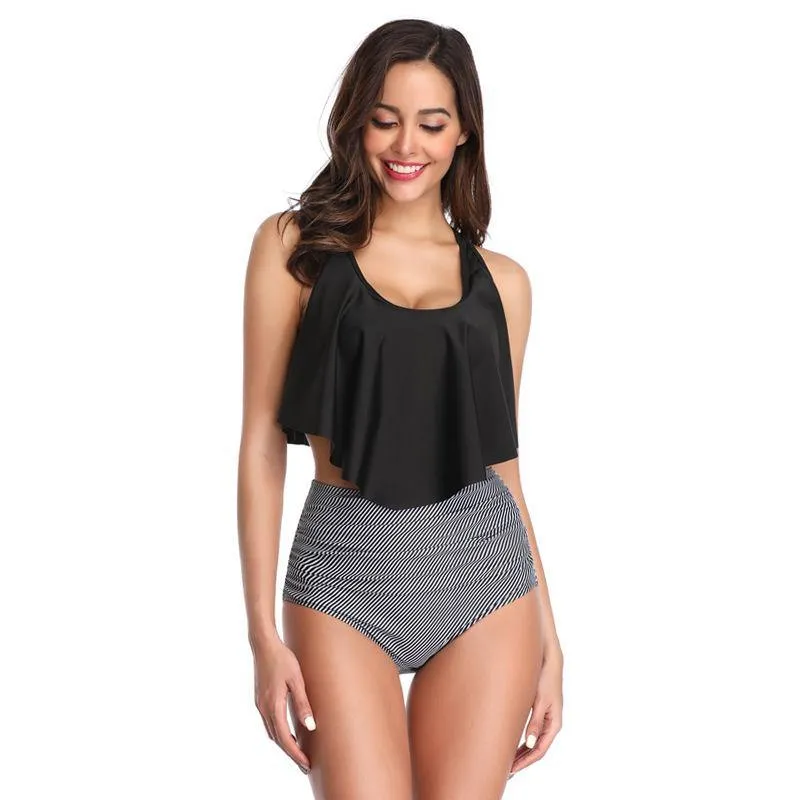 Ruffuled High Waist Conserved Bikini