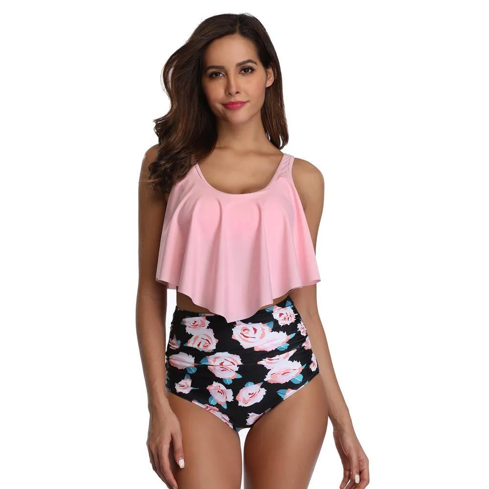 Ruffuled High Waist Conserved Bikini