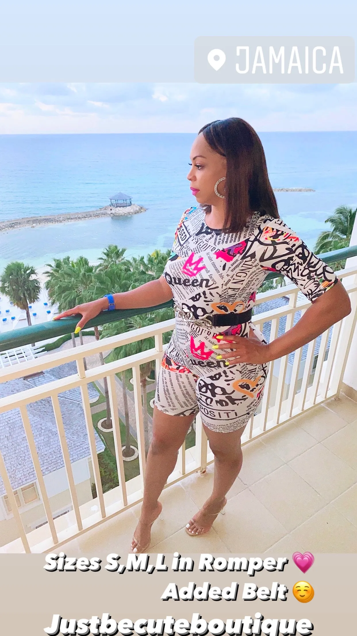 SALE ! MEDIUM LEFT ! Blessed Up White Print Romper‼️