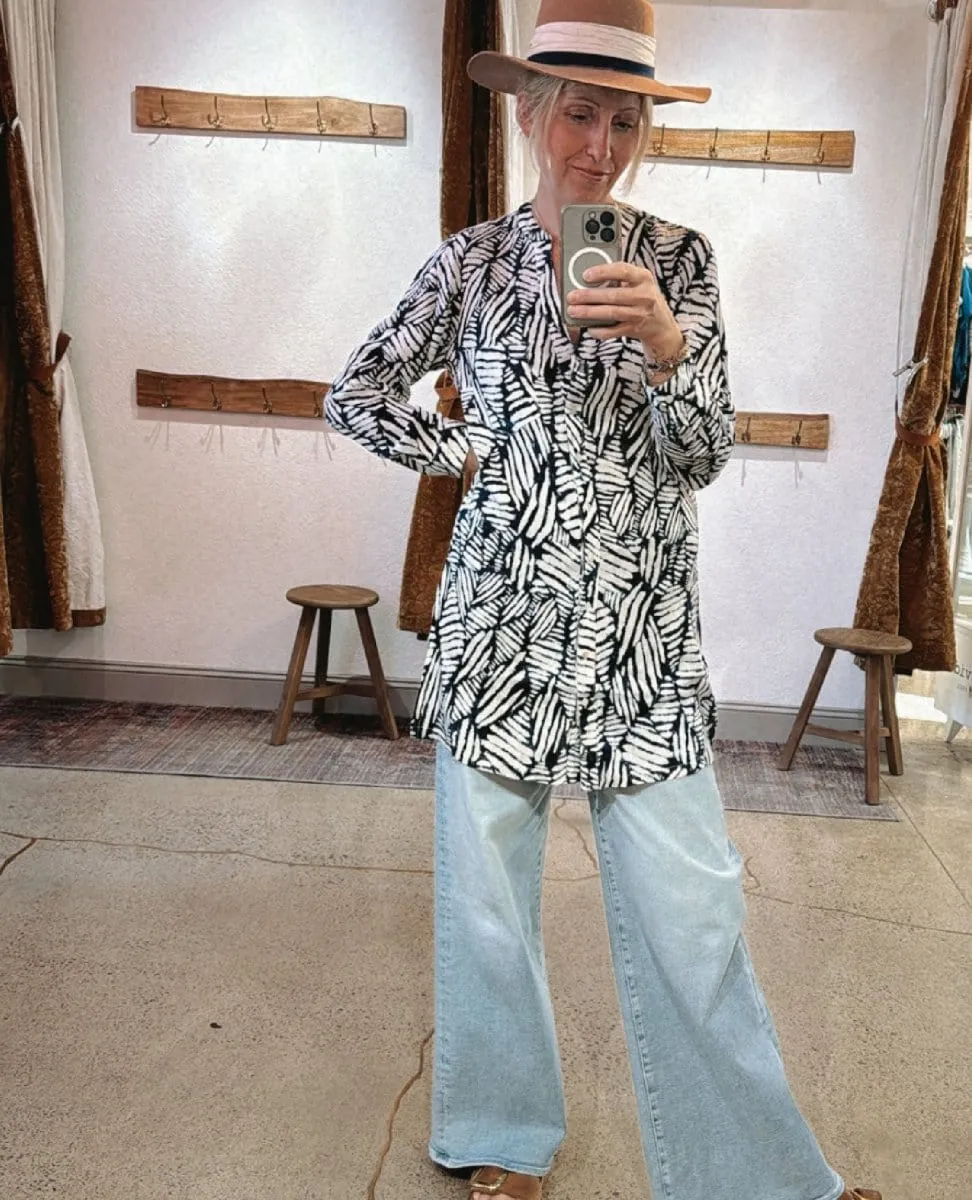 Savannah Shirt Dress Navy Combo