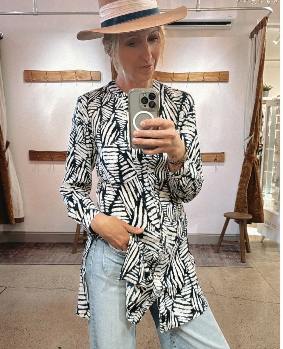 Savannah Shirt Dress Navy Combo