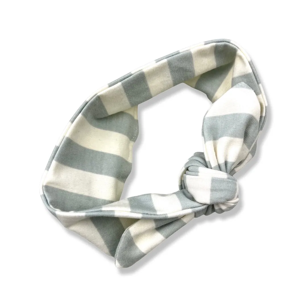 SEAFOAM STRIPE KNOTTED HEAD WRAP