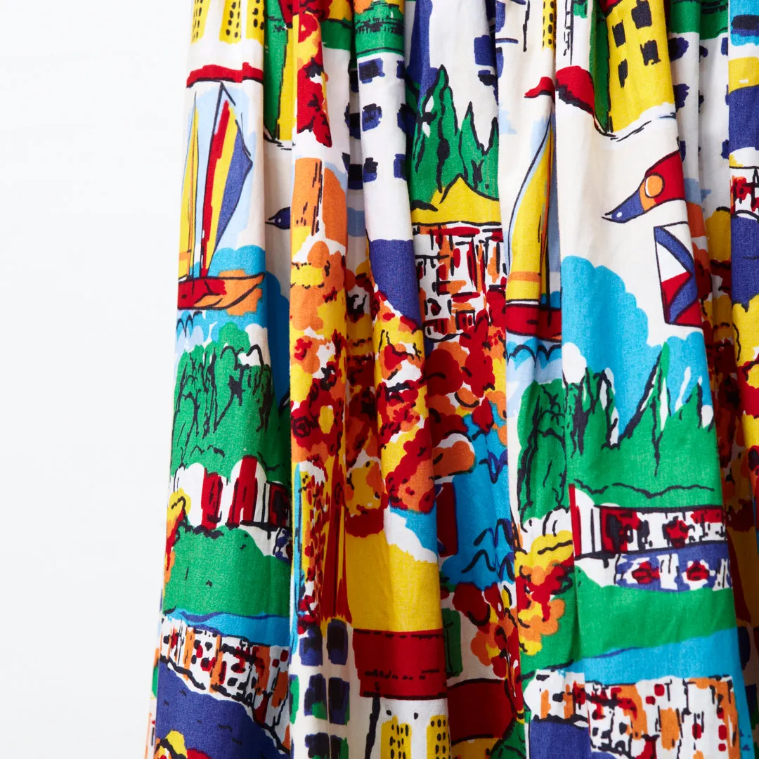 SEE YOU BY THE HARBOUR NOVELTY PRINT SKIRT