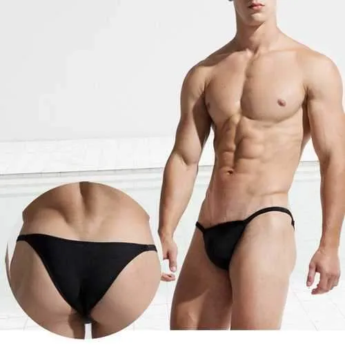 Sexy Bikini Solid Color Low Waist Swim Briefs