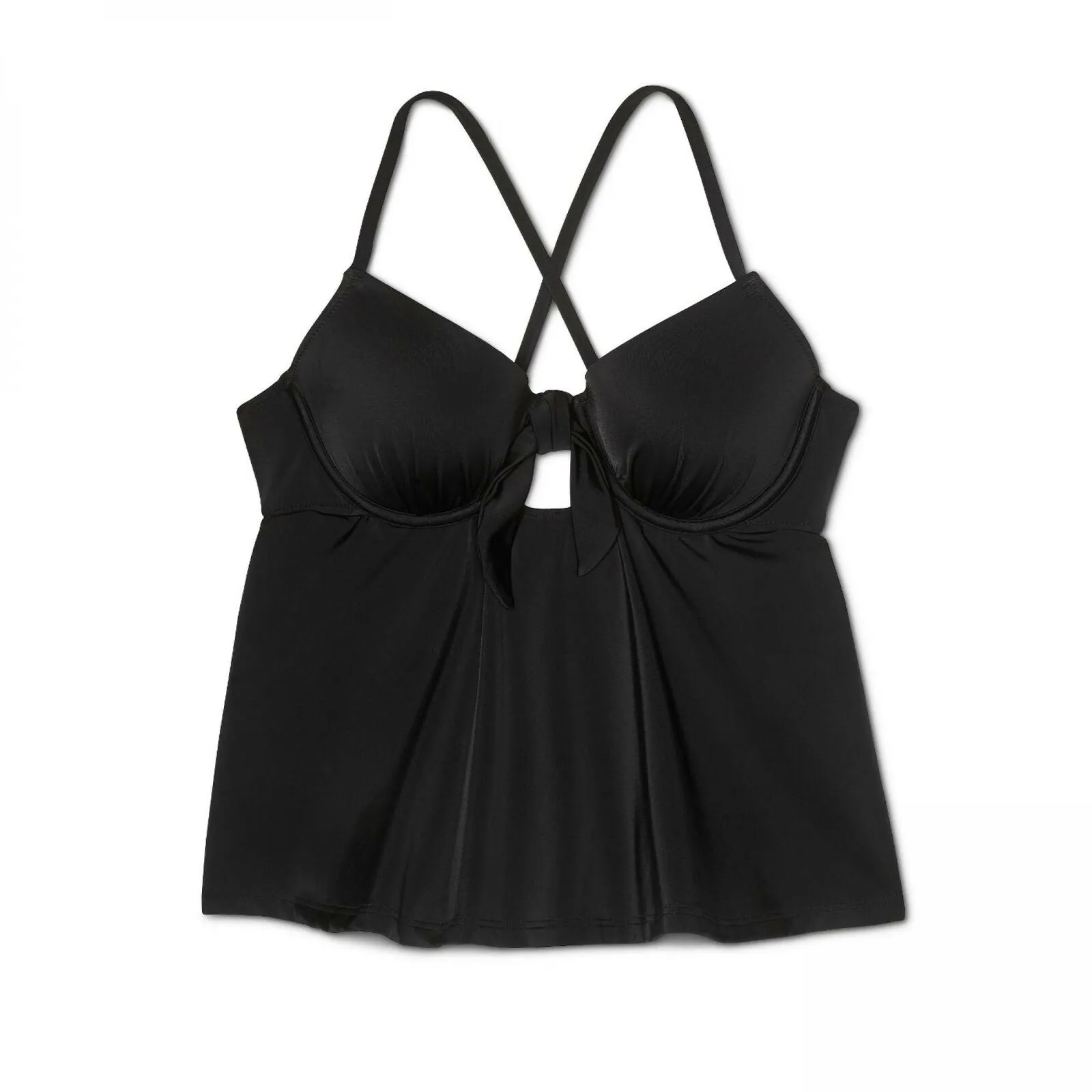 Shade & Shore Women's Cabana Light Lift Tie Front Tankini Top