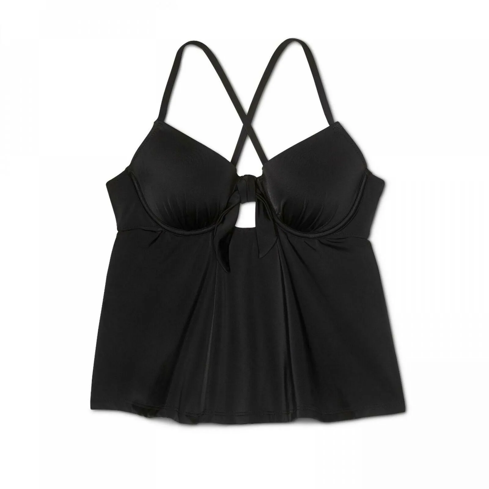 Shade & Shore Women's Cabana Light Lift Tie Front Tankini Top
