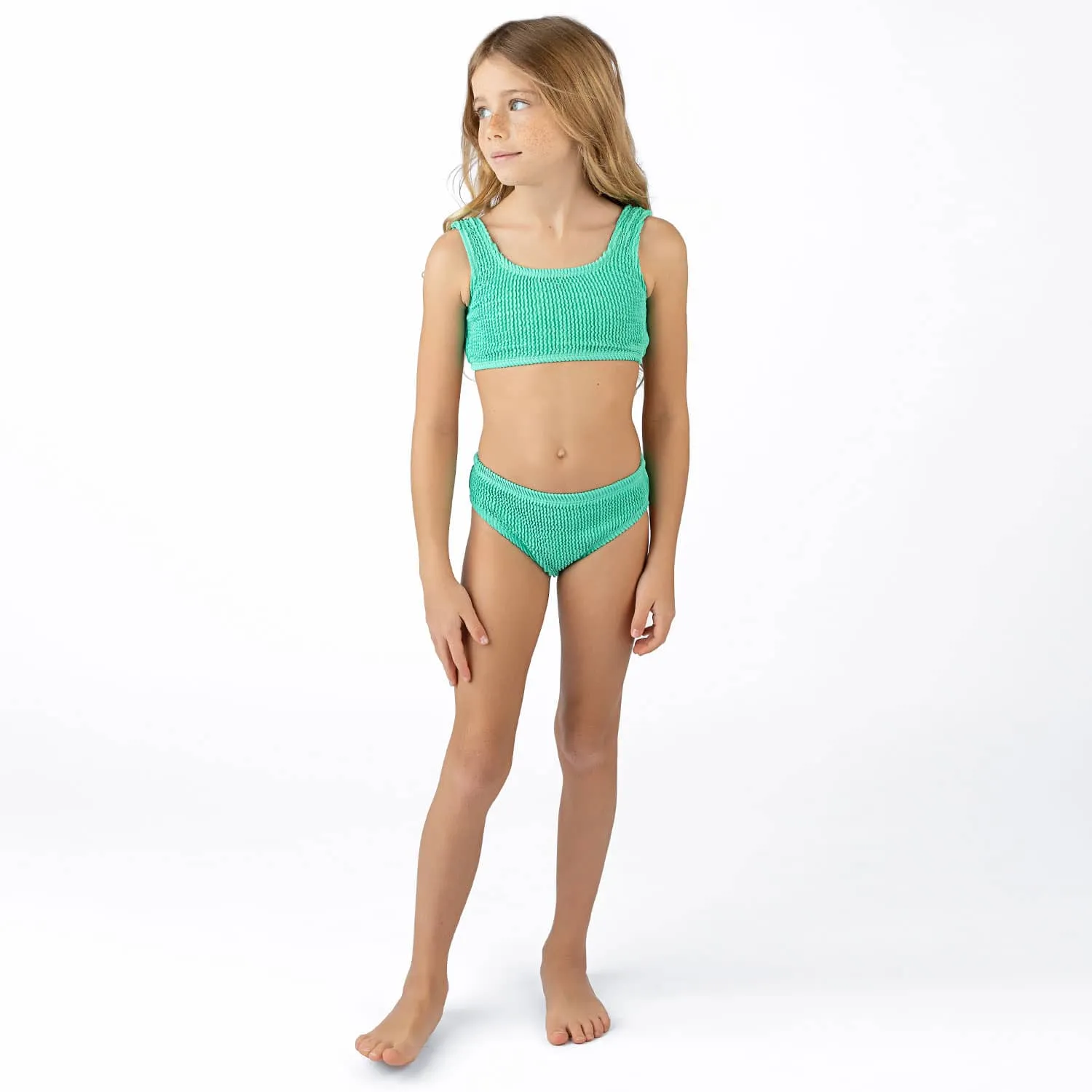 Shade Critters- Green Crinkle Textured Bikini