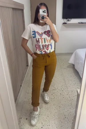 Shinny Hoops Mustard Jogger Pants