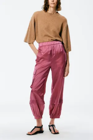 Shiny Nylon Wilt Pull On Jogger in Rose