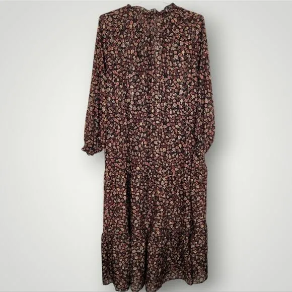 Show Me Your Mumu Maxi Dress Size Medium M Birdie Midnight Floral Black Brown