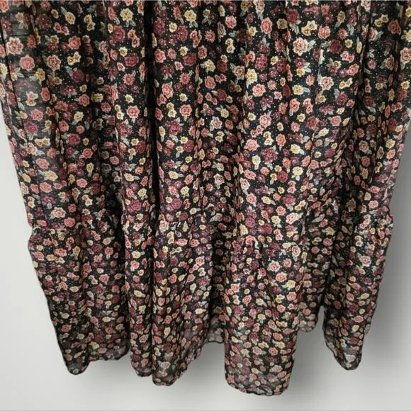 Show Me Your Mumu Maxi Dress Size Medium M Birdie Midnight Floral Black Brown