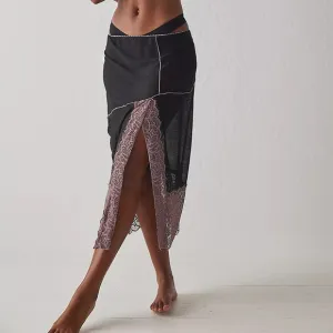 Small - FREE PEOPLE - INTIMATELY Into You Half Column Slip Black NEW no tags