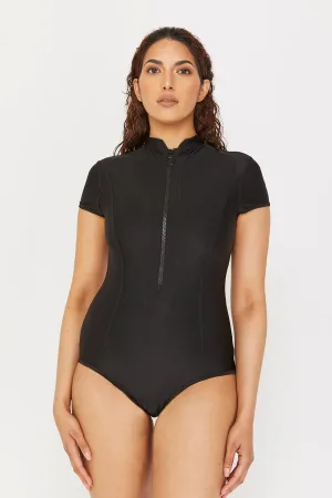 Sofia Crop Black Swim Top