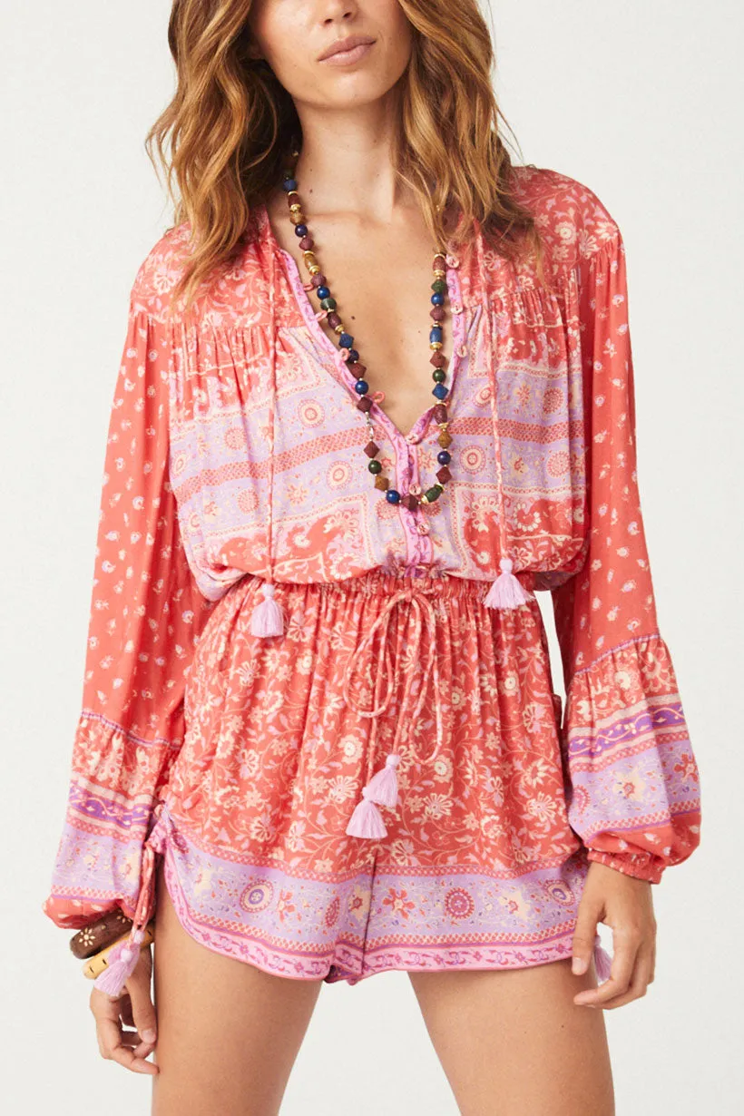 Spell Sunshine Bandit Romper Cayenne