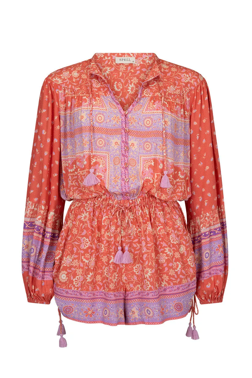 Spell Sunshine Bandit Romper Cayenne