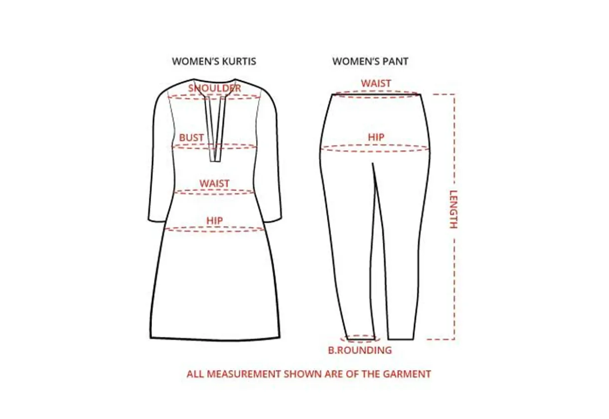 Straight Cut Kurti With Bell Sleeves And Pant (Set)...