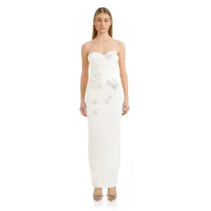 Strapless Sleeveless Flower Maxi Bandage Dress HL9800