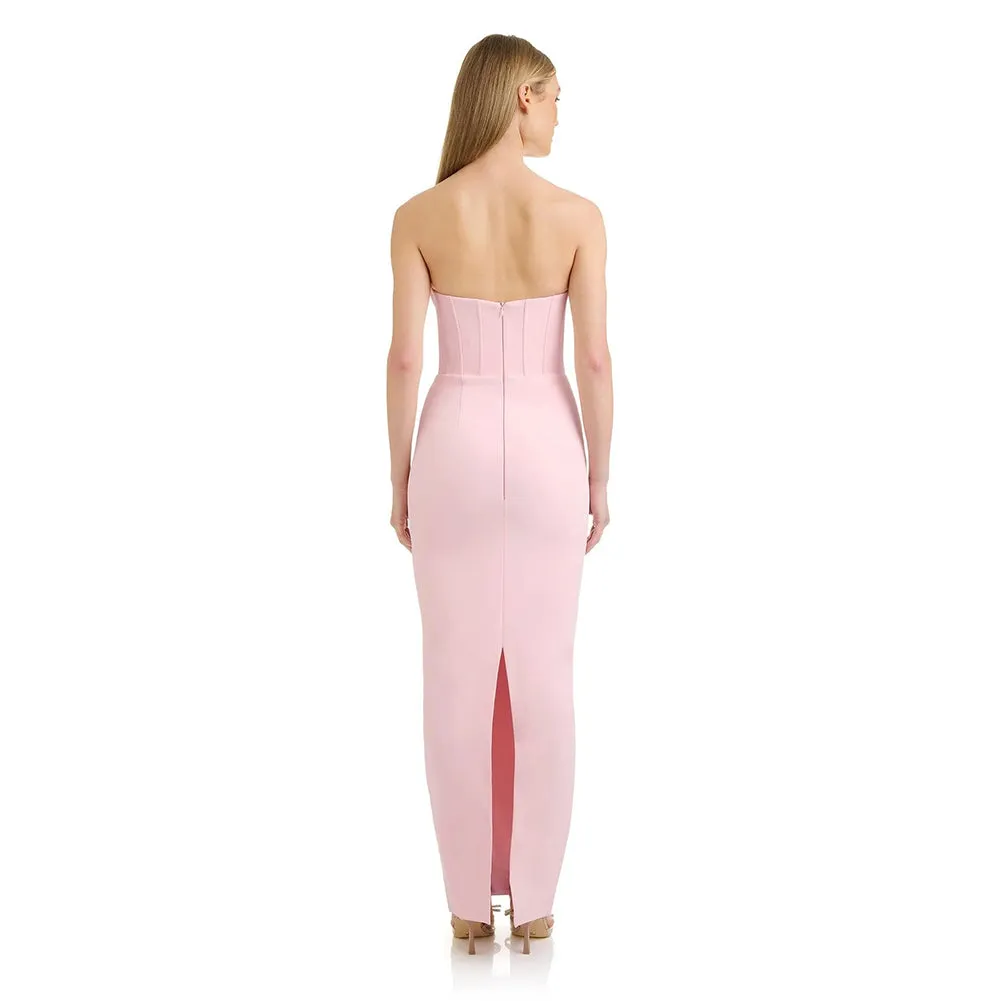 Strapless Sleeveless Flower Maxi Bandage Dress HL9800