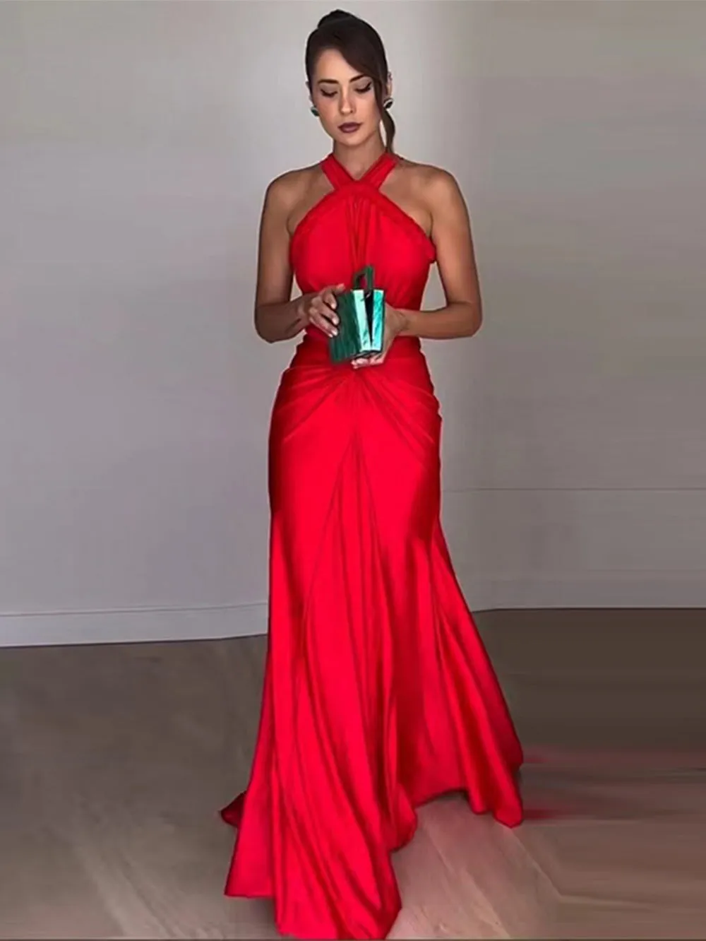 Strappy Sleeveless Braided Edge Maxi Dress KLYF1232