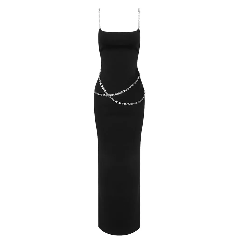 Strappy Sleeveless Side Slit Maxi Bodycon Dress BD2455