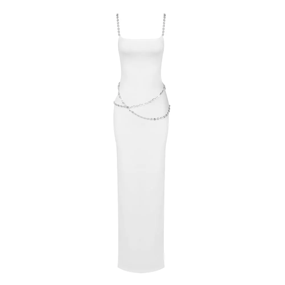 Strappy Sleeveless Side Slit Maxi Bodycon Dress BD2455