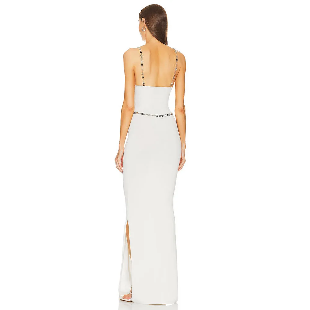 Strappy Sleeveless Side Slit Maxi Bodycon Dress BD2455