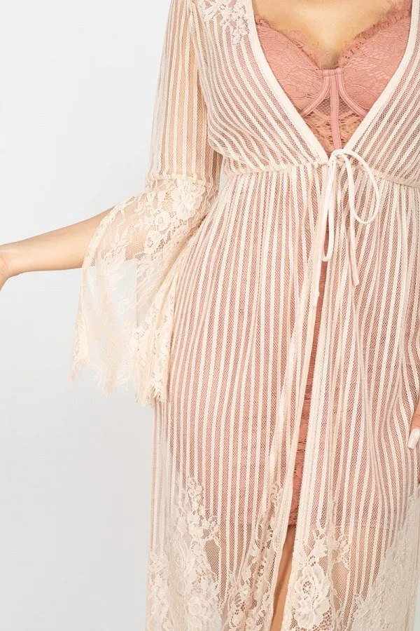 Stripe Mesh Cardigan